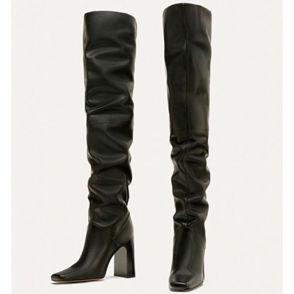 Zara Over The Knee High Heel Leather 